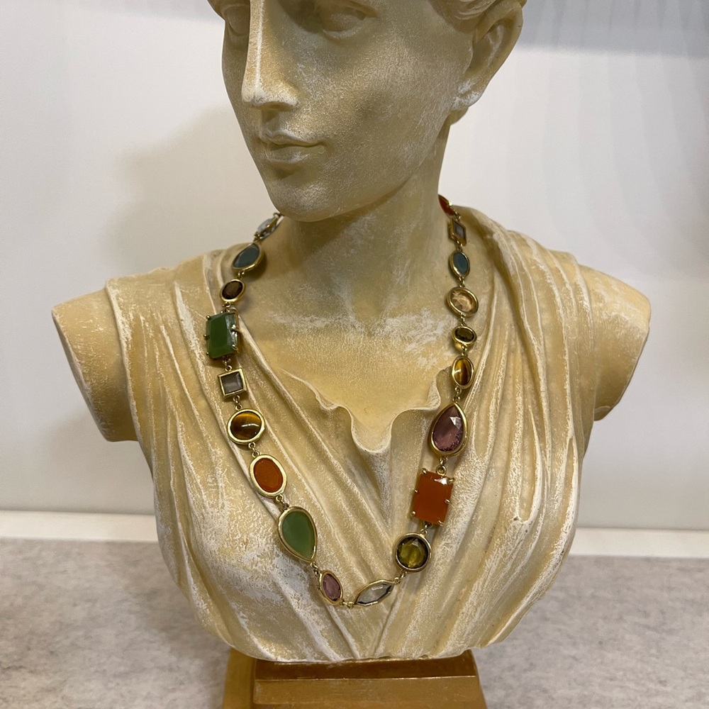 Multicolor Gemstone Gold Necklace 💕